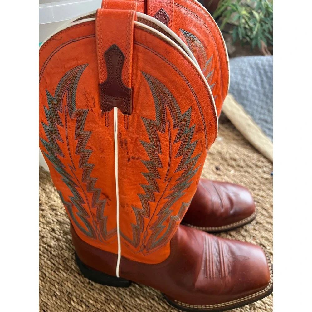 Ariat Men's Leather Tennessee UT Vols  Western Boots‎ Size 8.5 D worn Once